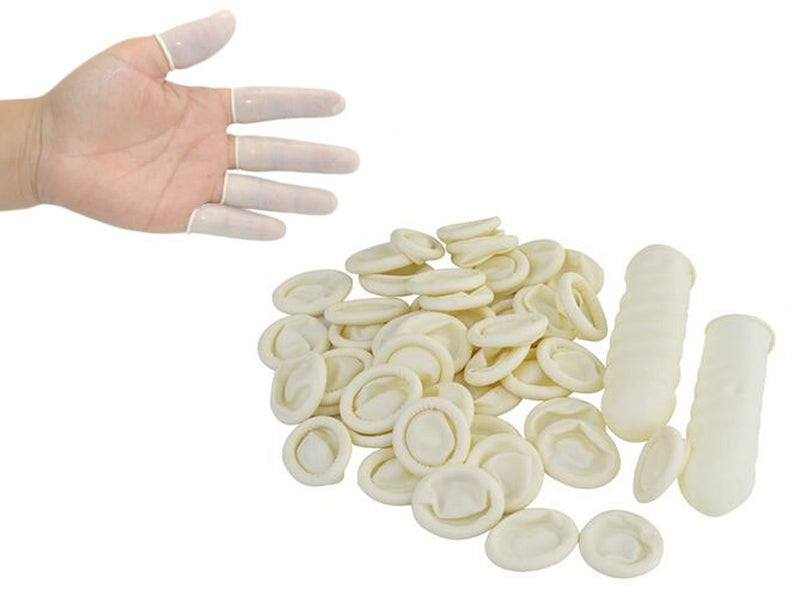 Nicedmm 500 Pcs Disposable Latex White Finger Cots - Tattoo Beauty Nail Anti-Static Finger Protector