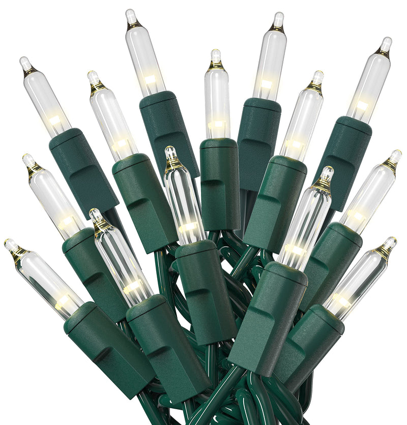 100-Count Clear Green Wire Christmas Light Set Christmas Decorations