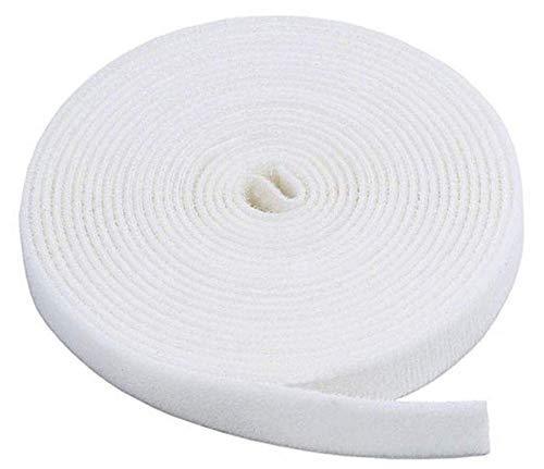 Monoprice 124464 2-Pack Hook & Loop Fastening Tape 5 Yard/roll, 0.75-inch - White