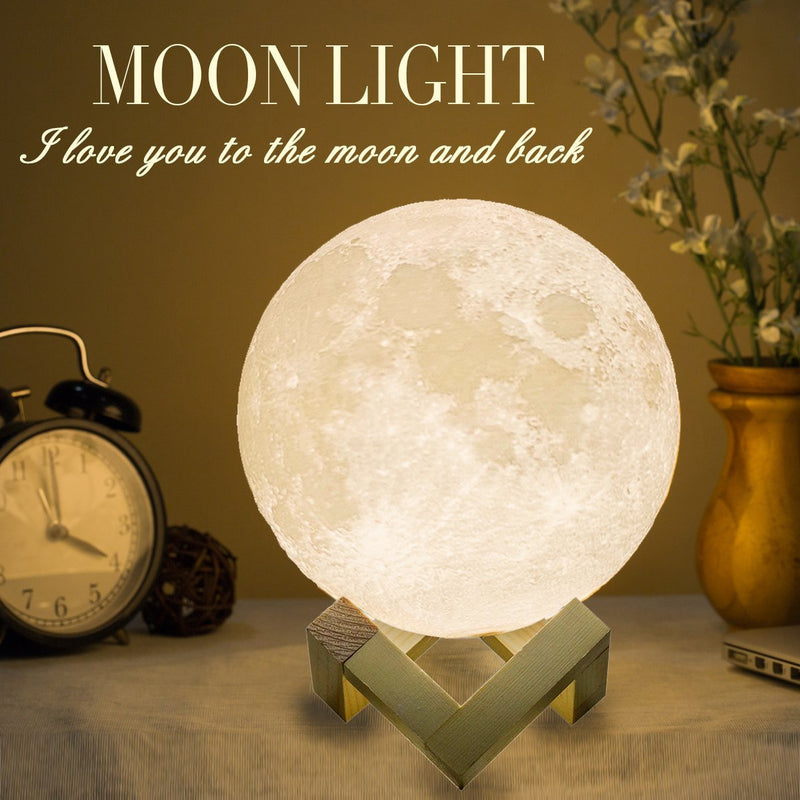 Mydethun Moon Lamp Moon Light Night Light for Kids Gift for Women USB Charging and Touch Control Brightness Warm and Cool White Lunar Lamp(7.1 inch) 7.1 inch