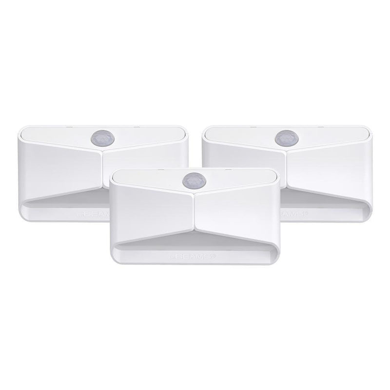 Mr. Beams MB710 LED Nightlight, Wireless, Battery-Powered, Motion-Sensing For Use In Bedroom, Stairs, Nursery, Kitchen & More, Three-Pack, White 3-Pack