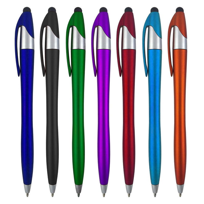 Stylus Pens - 2 in 1 Touch Screen & Writing Pen, Sensitive Stylus Tip, For Your iPad, iPhone, Nook, Samsung Galaxy & More - Assorted Colors, 7 pack Smooth Barrel