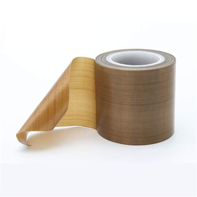 PTFE Coated Fiberglass Telfon Tape,high Temperature Tape,Drying Mechanical Conveyor Belt, Welding Sealing Tape,Teflon Tape for Vacuum Sealer Machine(Brown, 50mm x 11yards(33feet) x 0.18mm) 2inch x 33 feet,Brown