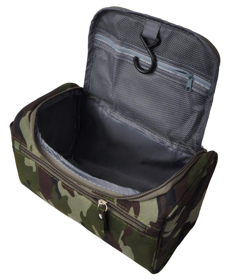Vercord Mens Toiletry Bag Wash Travel Small Shaving Dop Kit Shower Bathroom Ditty Hygiene Bag Camo Dark Green
