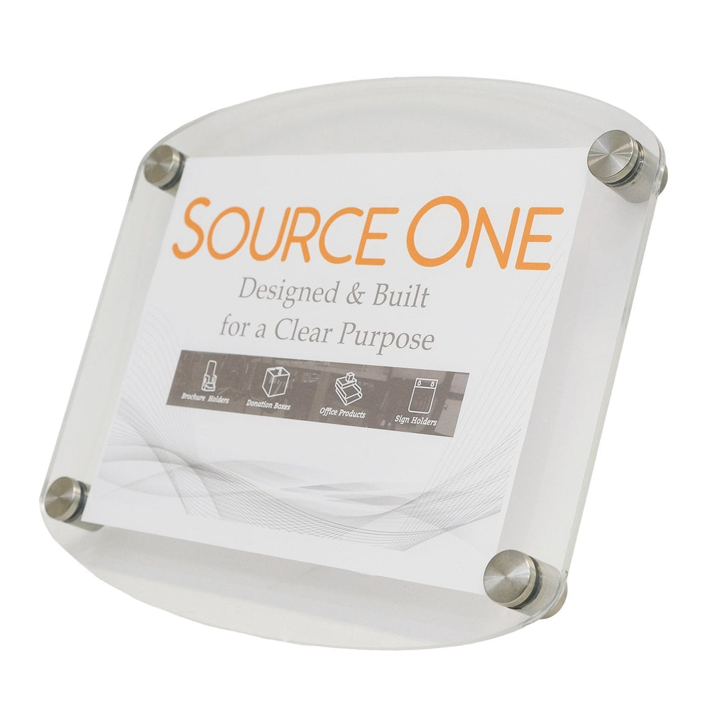 Source One Deluxe Clear Acrylic Standoff Sign Holders 1 Sign, 2 Sign & 3 Signs Available (1 Sign, 1 Pack)