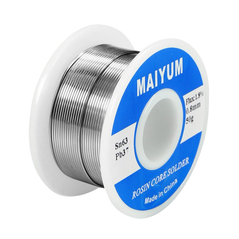 MAIYUM 63-37 Tin Lead Rosin Core Solder Wire for Electrical Soldering (0.8mm 50g) 0.8mm 50g