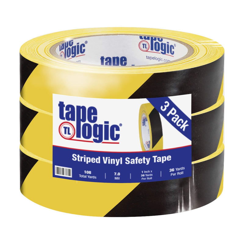 Tape Logic Striped Vinyl Tape, 1" x 36 yd.