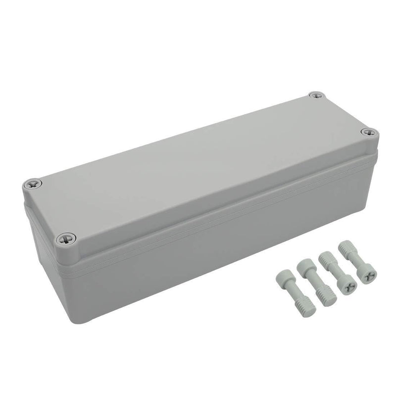 LeMotech Waterproof Dustproof IP67 Junction Box DIY Case Enclosure Gray 9.8 x 3.1 x 3.3 inch (250 x 80 x 85 mm) 9.8" x 3.1" x 3.3"