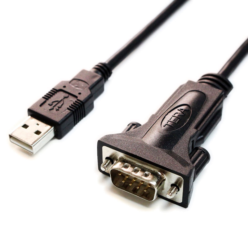 Tera Grand - Premium USB 2.0 to RS232 Serial DB9 Adapter Cable 10 Feet - Supports Windows 10, 8, 7, Vista, XP, 2000, 98, Linux and Mac - Built with FTDI Chipset and Thumbscrews 10 ft