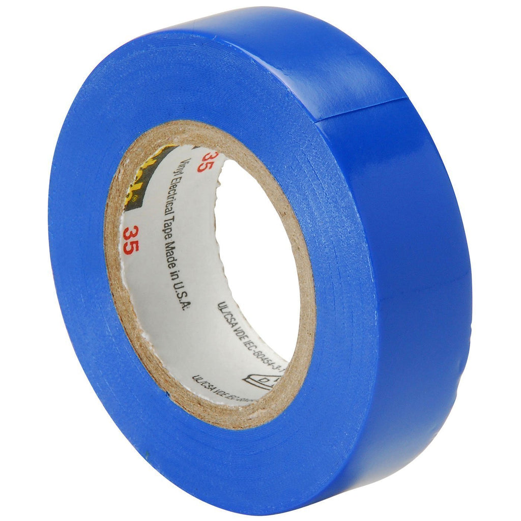 Scotch¨ Vinyl Color Coding Electrical Tape 35-1/2" Wide, 20 feet Per Roll (Blue)