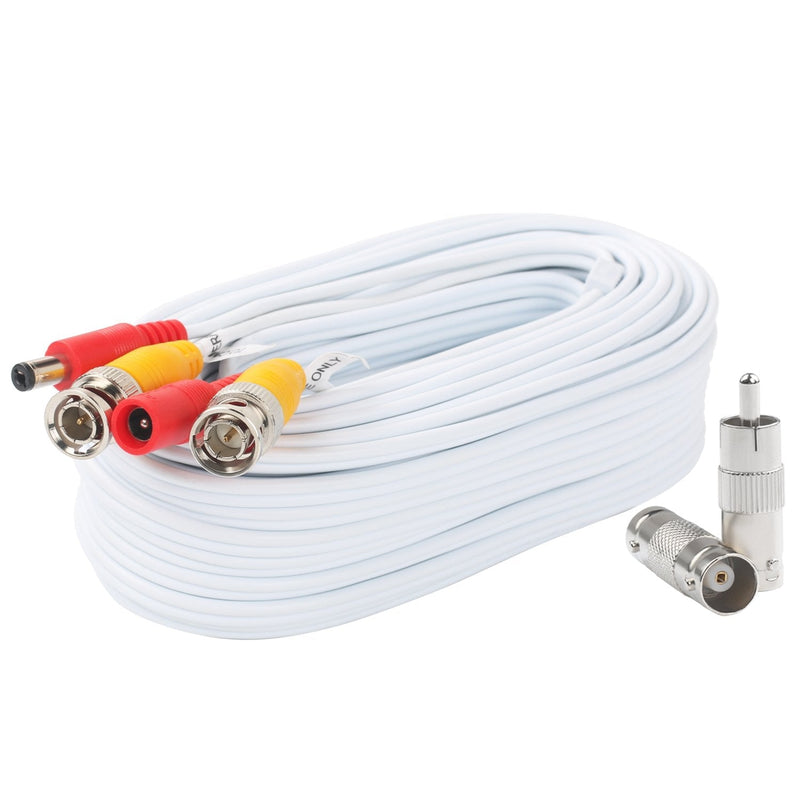 BNC Video Power Cable 50 Feet Pre-Made All-in-One Video Security Camera Cable Wire with Two Connectors for CCTV DVR Surveillance System 50 FT 1 Pack
