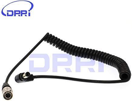 DRRI Right Angle DC to Hirose 4pin Male Cable for Sound Device 633/644/688 Zoom F8 Zoom f4 Recorder H4pin-WDC TTC