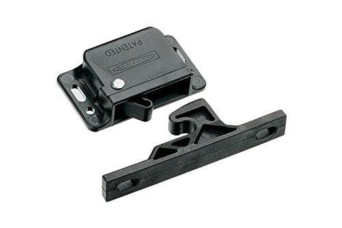 Southco C3-810 Series Passivated Plastic Grabber Catch Side Mount Concealed Push-To-Close Latch with Black Spring, 44N Pullup, Black (Pack of 10) Pack of 10