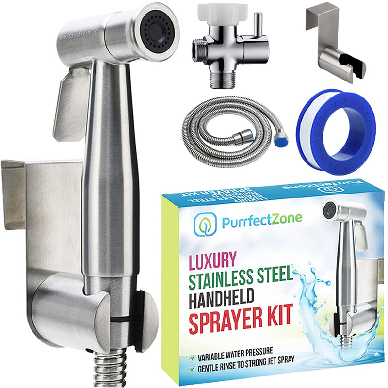 Purrfectzone Bidet Sprayer for Toilet, Handheld Sprayer Kit, Hand Held Bidet, Cloth Diaper Sprayer Set - Easy to Install 1