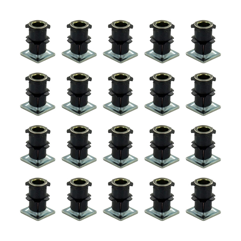 (Pack of 20) Outwater Square Double Star Metal Caster Insert with Thread DS71-245. Thread: 5/16-18, Outside Dimension of Tube: 3/4", Gauge of Tube: 16-18 Fits .75'' Tube