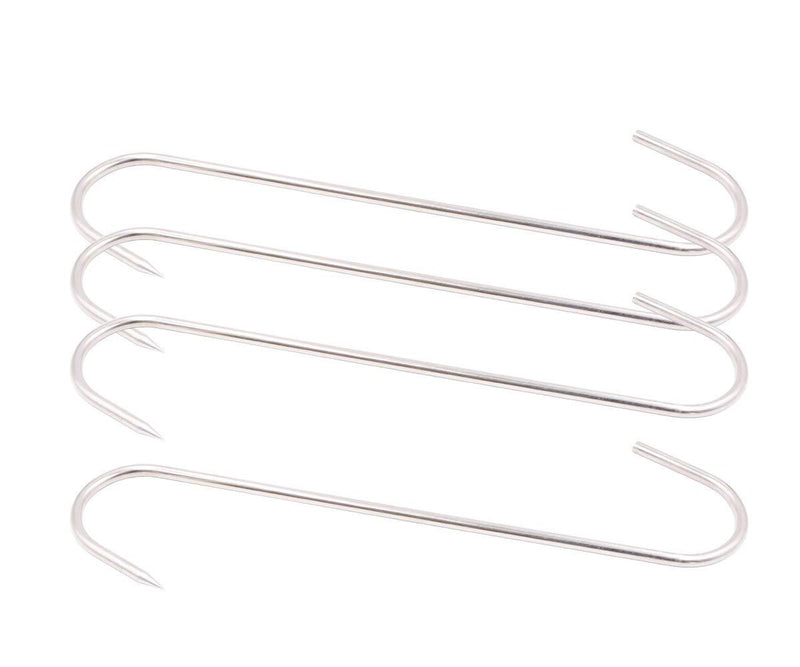 HONSHEN 8 Inch 4mm Meat Hooks S-Hook Stainless Steel Meat Processing Butcher Hook Pot Hooks (8 Inch)