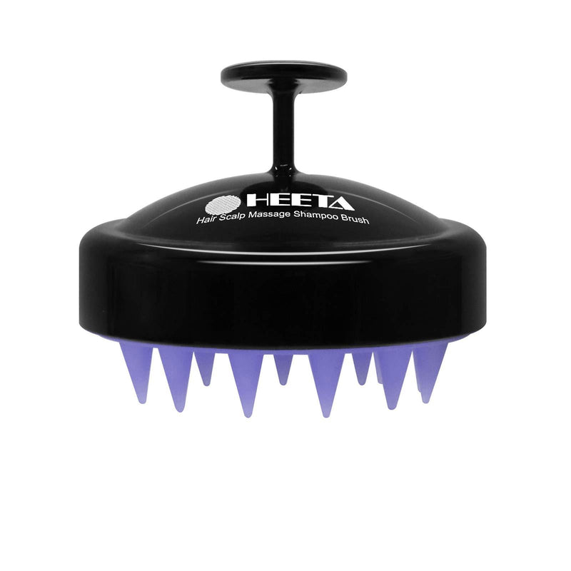 Hair Shampoo Brush, HEETA Scalp Care Hair Brush with Soft Silicone Scalp Massager (Black) Black