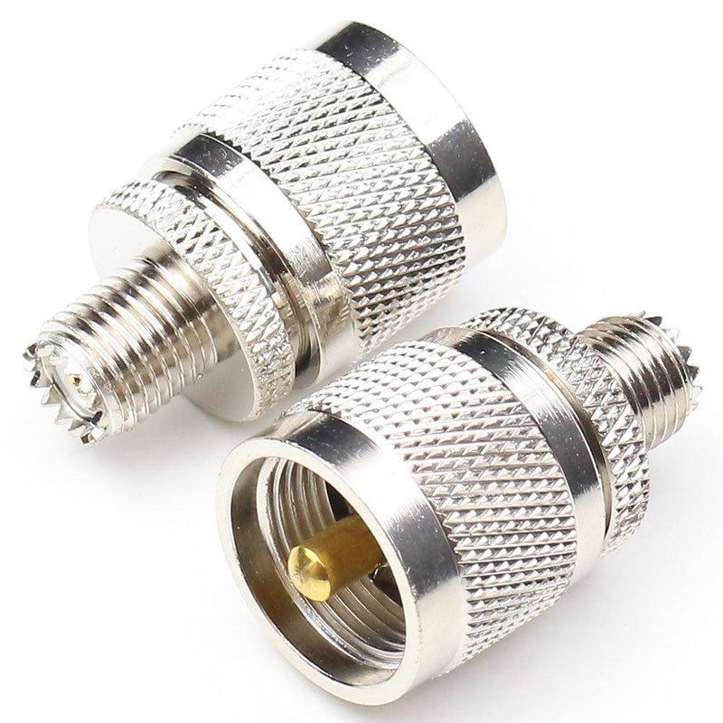 ANHAN UHF Male to Mini UHF Female Connectors PL259 Coax Connector Mini uhf to so239 Coaxial Cable Adapter PL259 Male Adapters 2Packs Mini UHF Female to UHF Male
