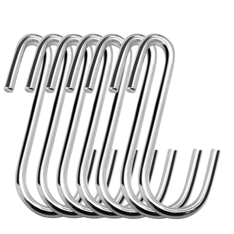 30 Pack Dreecy S Shaped Hooks ,Heavy Duty Hangers ,S Stainless Steel Hooks for Hanging Kitchenware Spoons Pans Pots Utensils Bags Towels Clothes Tools Plants （Silver）