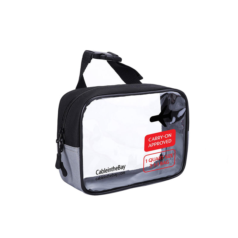 TSA Approved Clear Travel Toiletry Bag-Quart Sized with Zipper-Airport Airline Compliant Bag/Bottles-Men's/Women's 3-1-1 Kit+Travel (Hanging Bag)) Hanging Bag