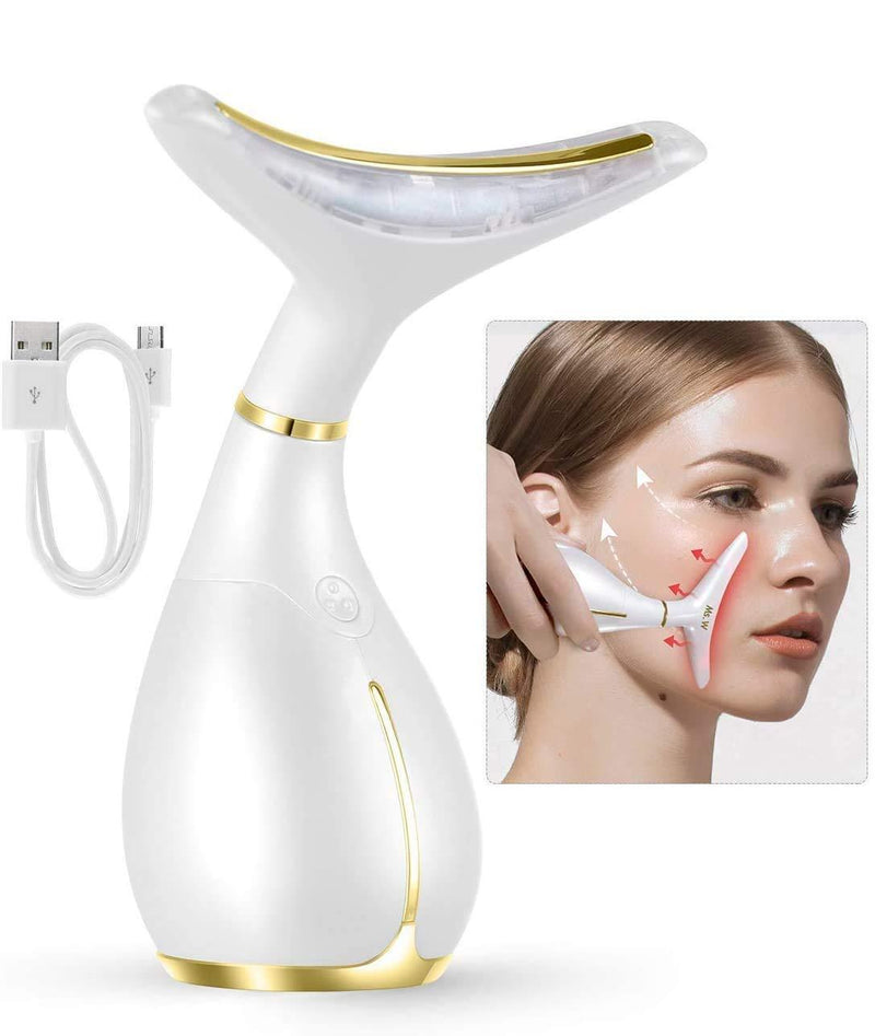 Ms.W Face Massager Anti Wrinkles, 45 ±5℃ Heat & 3 Massage Mode, High Frequency Vibration Facial Machine for Skin Tightening Lift, Skin Care Tools Rechargeable