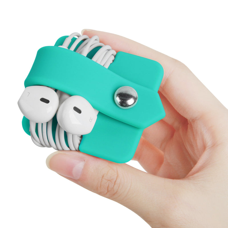 ELFRhino Silicone Earphone Organizer Earphone Wrap Winder Headphone Cord Organizer Wrap Winder Manager Cable Winder(Blue, 1 Piece) Blue