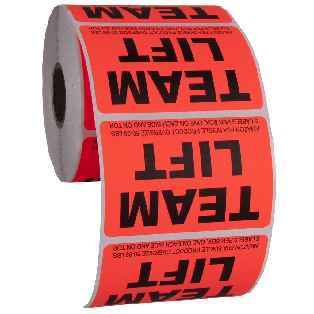 Team Lift Sticker Labels for Shipping and Packing - 3" X 2", Provided 500 Labels Per Roll, FBA Approved and BPA Free by Kenco  (1 Pack 500 Labels) 1 PACK 500 LABELS