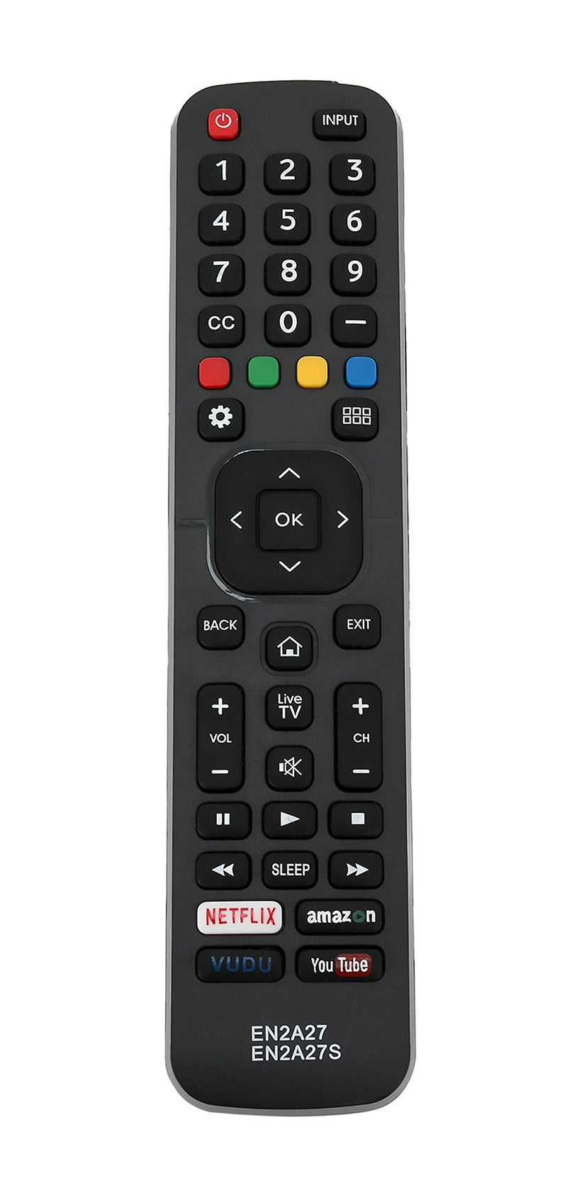 New EN2A27 EN2A27S 2 in 1 Replace Remote fit for Sharp Hisense TV 55H6B 50H7GB 50H6B N6200U LC-40N5000U LC-43N5000U LC-43N6100U LC-43N7000U LC-50N5000U LC-50N6000U LC-50N7000U LC-55N620CU LC-55N6000U