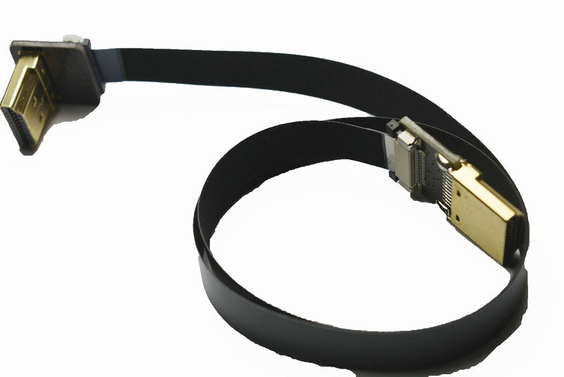 Flat Slim Thin HDMI FFC FPV HDMI Cable Standard HDMI Male to Standard HDMI Male 90 Degree for RED blackmagic BMCC Sony FS7 Canon C300 Black (50CM) 50CM A1-A2-BLACK-19.5"