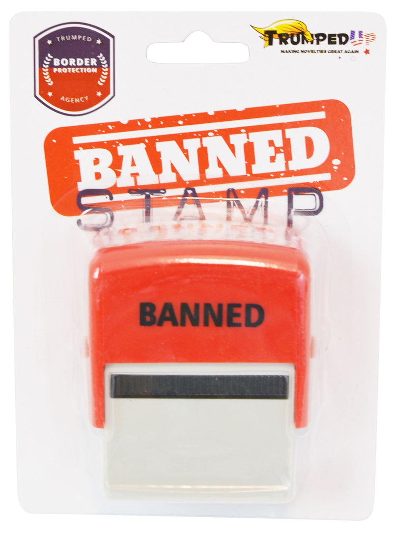 Fairly Odd Novelties Donald Trump Self-Inking Banned Political Novelty Gag Gift Stamp - Red Ink