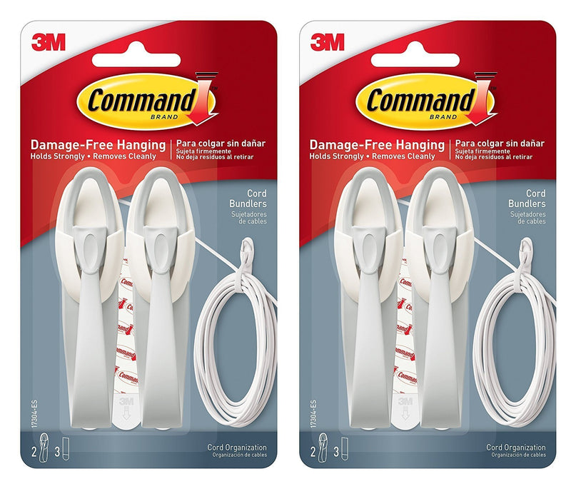 Command Cord Bundlers, Cord Organizer, 2-Bundlers Per Pack, Sold As 2 Packs (17304-ES)