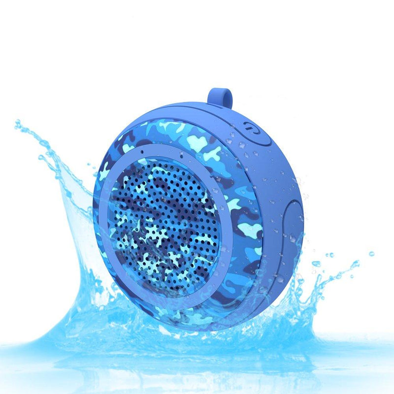 CYBORIS IPX7 Waterproof Outdoor Bluetooth Speaker Swimming Pool Floating Portable Mini Speakers Wireless 5W with Microphone & TWS for Beach, Bathroom, Home, Shower (Camouflage Blue) Camouflage Blue
