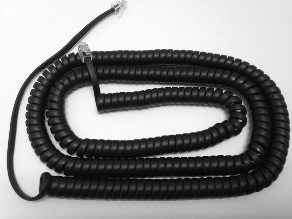 The VoIP Lounge Replacement 25 Foot Long Black Handset Cord for Polycom VVX Series IP Phone 101 150 201 250 300 301 310 311 350 400 401 410 411 450 500 501 600 601 1500