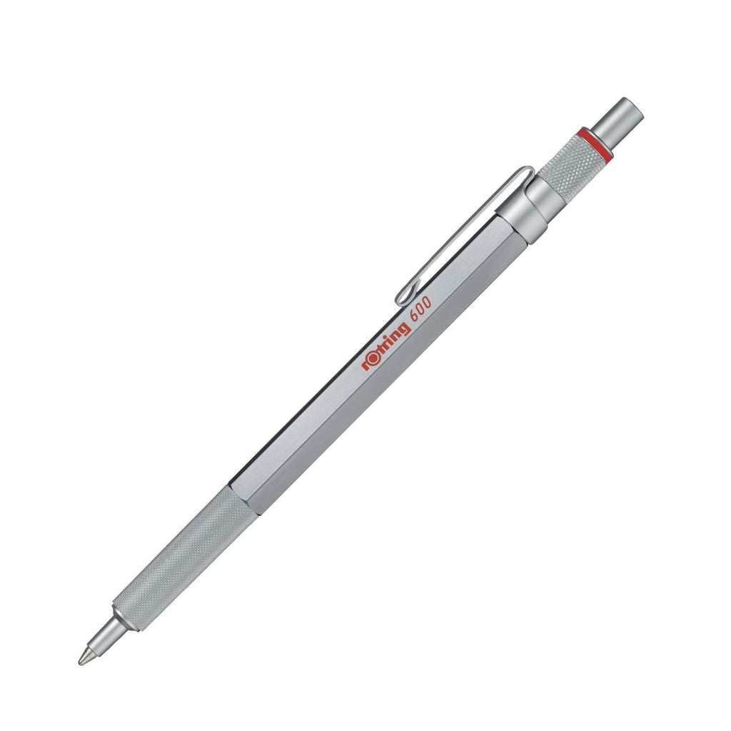 rOtring 600 Ballpoint Pen, Medium Point, Black Ink, Silver Barrel, Refillable