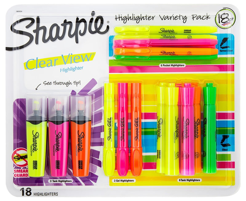 Sharpie Highlighter Variety Pack, 18 CT