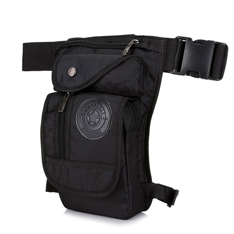 LJNGG Mens Waist Bag Fanny Pack Drop Leg Bag Thigh Bag Pouch Tactical Motorcycle Riding Waterproof Outdoor Sport (Black) Black