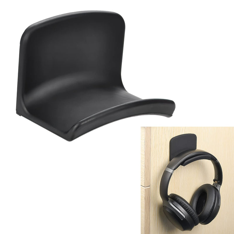 Neetto Headphone Hanger Holder Wall Mount, Headset Hook Under Desk, Universal Adhesive Stand for Sennheiser, Sony, Bose, Beats, AKG, Audio-Technica, Gaming Headphones, Earphones, Cables - HS907 Black