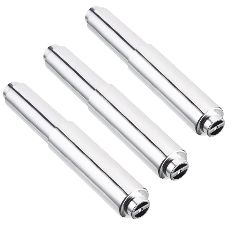 3 Pack Toilet Paper Holder Roller Toilet Tissue Holder Replacement Plastic Spring Loaded (Chrome Big End)