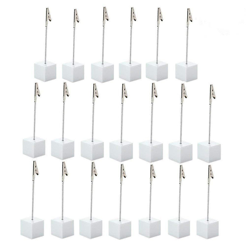 20pcs Table Number Holder Name Place Card Holder Memo Clip Holder Stand Note Holder Pictures Card Paper Menu Clip â€¦ (White) White