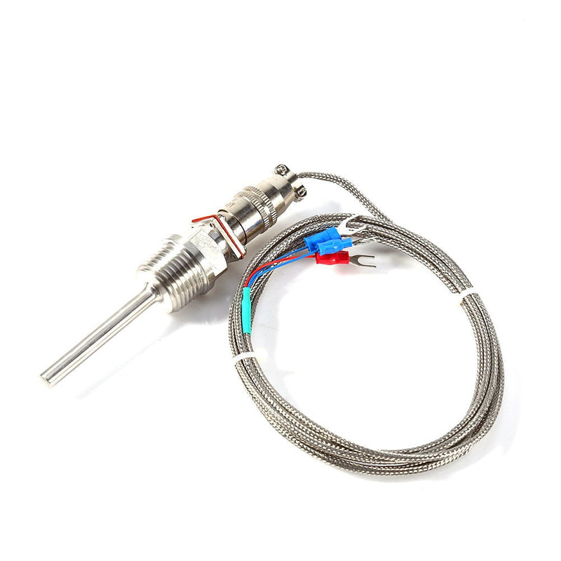 RTD PT100 Temperature Sensor Probe(0.23"x 2“), 1/2" NPT Thread with 2 Meter Cable,-50 to 300 ℃