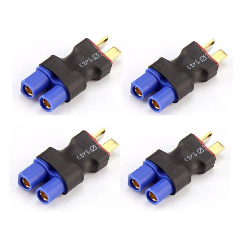 Yowoo 4 Pcs Deans Style T Male Plug to EC3 Female Connector Plug Adapter for RC Lipo Battery