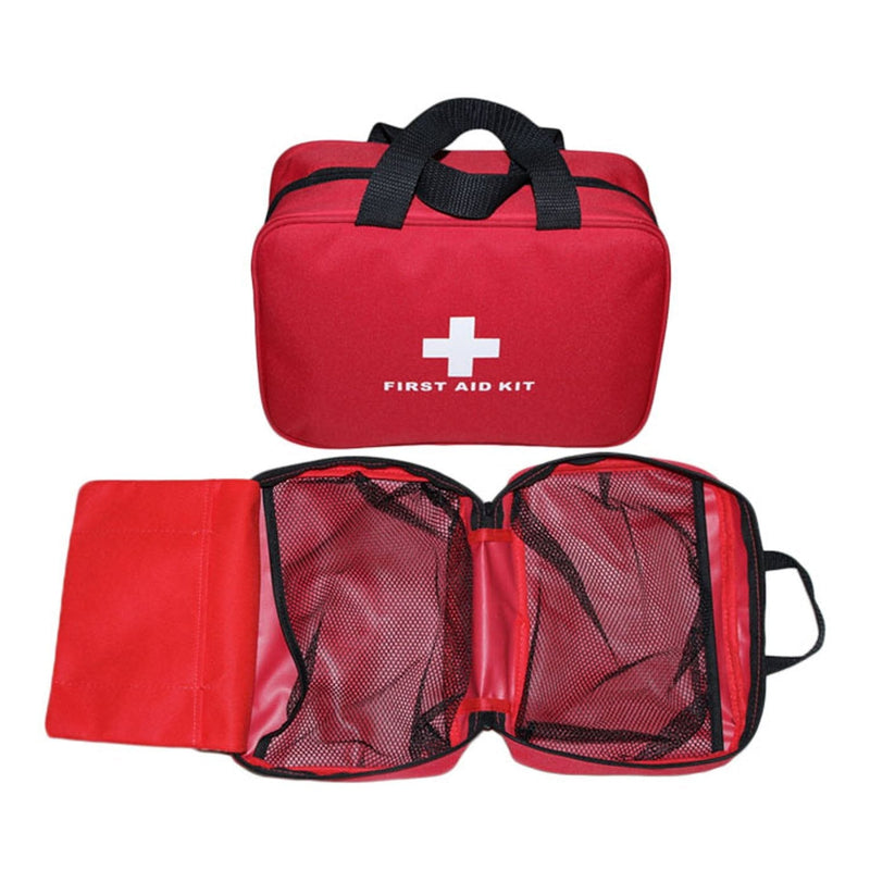 Aoutacc Nylon First Aid Empty Kit,Compact and Lightweight First Aid Bag for Emergency at Home, Office, Car, Outdoors, Boat, Camping, Hiking(Bag Only) Red With Handles