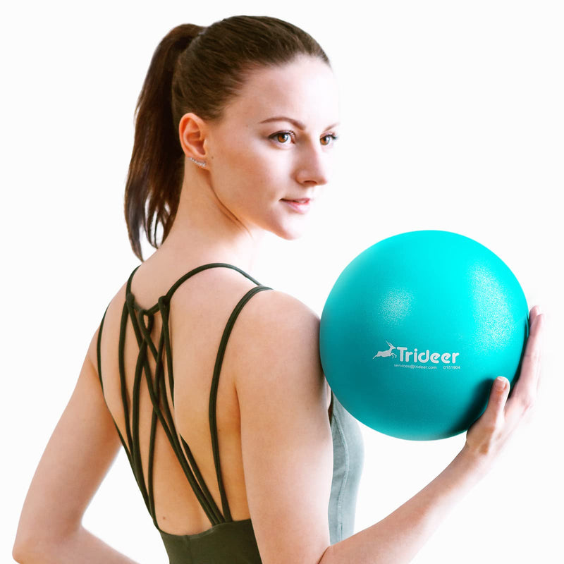Trideer Pilates Ball 9 Inch Core Ball, Small Exercise Ball with Exercise Guide Barre Ball Bender Ball Mini Yoga Ball for Pilates, Yoga, Core Training, Physical Therapy, Balance, Stability, Stretching Turkis