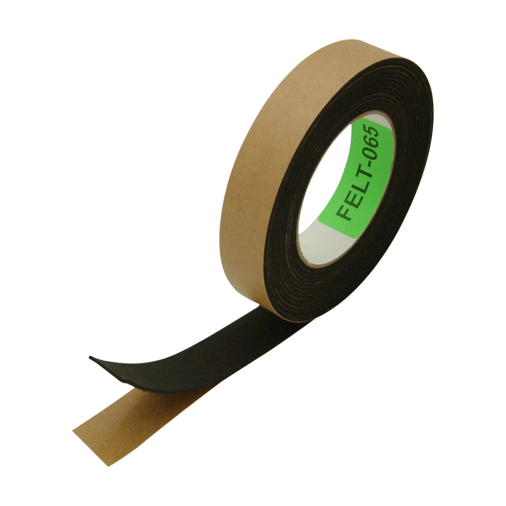 JVCC FELT-065 Polyester Felt Tape [1.5mm thickness felt]: 1 in. x 10 ft. (Black) 1 in. x 10 ft. Black