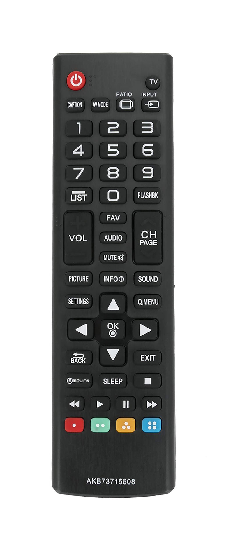 New AKB73715608 Replace Remote fit for LG TV 55LN5400UA 32LN530BUA 50PN4500UA 32LH500B 32LN520B 32LN5300 32LN530B 32LN530B-UA 32LN5310 32LN536B 32LN540B 32LN541C 39LN5300 39LN541C 39LN5300-UB 39LN5300
