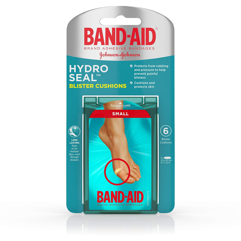 Band-Aid Brand Hydro Seal Bandages Blister Cushion, Waterproof Blister Pad, Small 6 Count Small (Pack of 6)