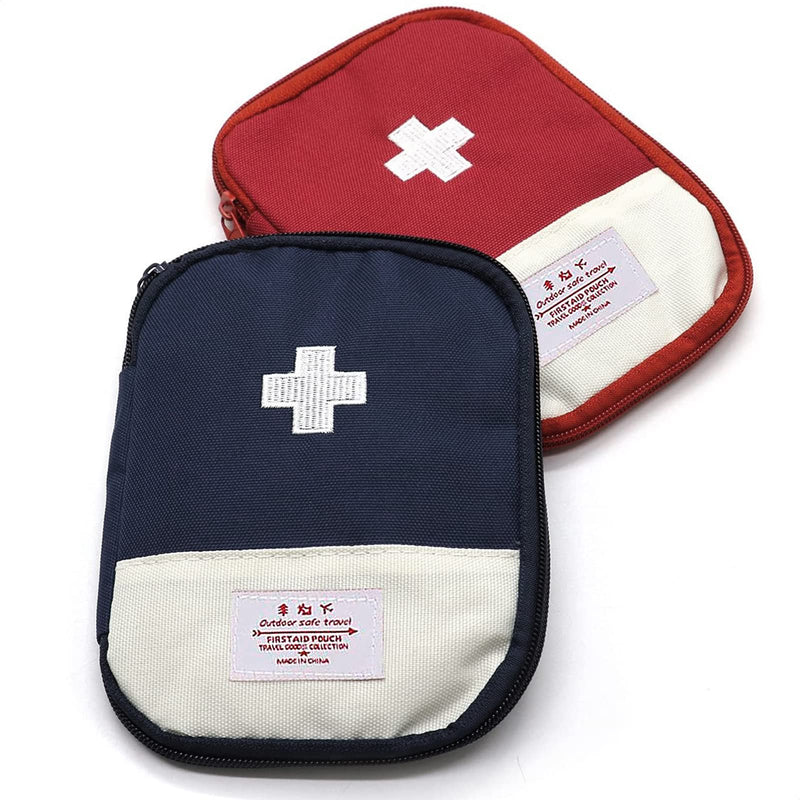 Empty First Aid Bag Medicine Organizer - 2Pcs Small Medicine Bag Home Office Outdoor First Aid Kit Medicine Bag for Traveling First Aid Bags Empty - Home First Aid Kit Small Cross Patch Paramedic Bag