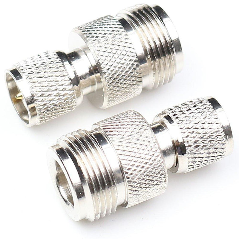 ANHAN N Female to Mini UHF Male Connectors,Mini UHF to N Type adapters N Type coaxial Connector RF Coax Adapter 2Packs
