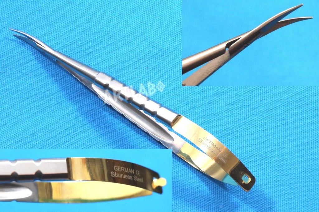 New TC Premium German Stainless Castroviejo Scissors Surgical Dental Instrument 6 inch Curved Cynamed