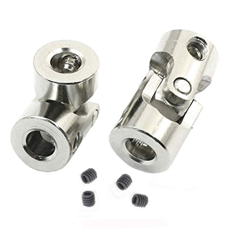 2 Pack Universal Joint Shaft Coupler Coupling Steering Connector for RC Car Crawler Boat,4mm to 5mm